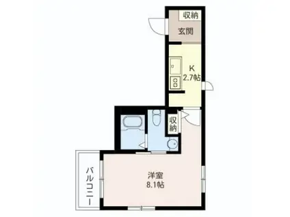 プラナス(1K/2階)の間取り写真