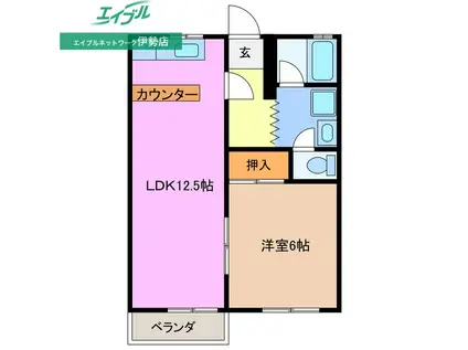 コーポあゆみ(1LDK/2階)の間取り写真