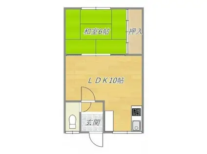 リヴェール鍛治I(1LDK/2階)の間取り写真