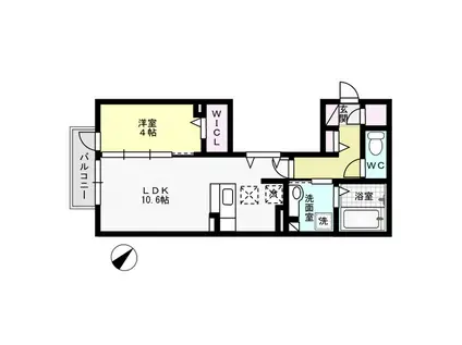 プランドール(1LDK/1階)の間取り写真