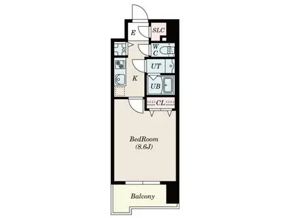 S-RESIDENCE六ツ門ABRイーストII(1K/10階)の間取り写真