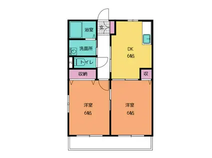 ピュアハイムC(2DK/1階)の間取り写真