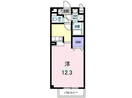 NK坂之上(ワンルーム/2階)の間取り写真