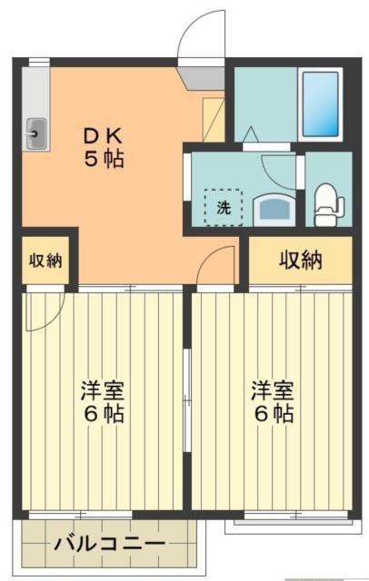 グリーンハイツSS(2DK/1階)の間取り写真