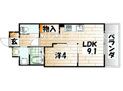 ソレイユ・ルヴァン赤坂(1LDK/2階)の間取り写真