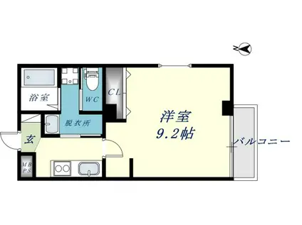 エヌエムトラントシス(1K/2階)の間取り写真