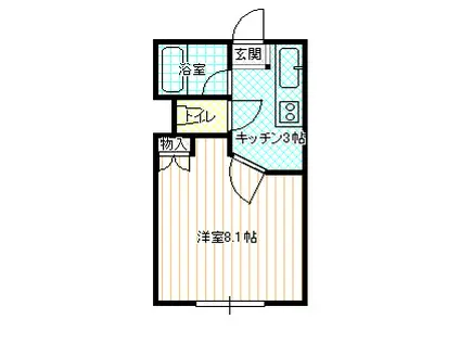 バルパレーアトリエⅡ(1K/3階)の間取り写真