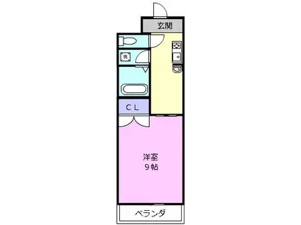 ロイヤル 江戸橋(1DK/2階)の間取り写真