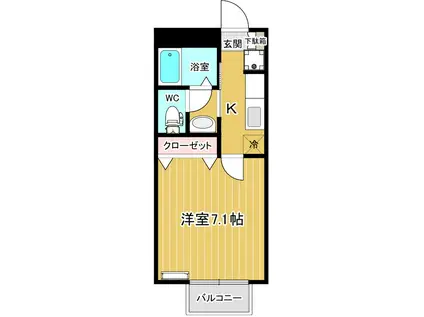 アプリコットつくば(1K/2階)の間取り写真