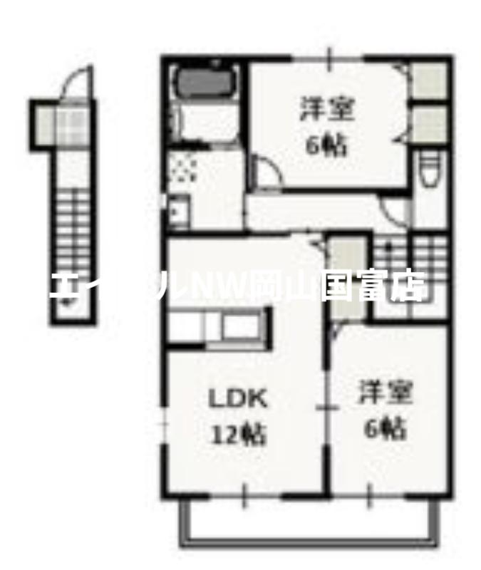 シャルマンII(2LDK/2階)の間取り写真