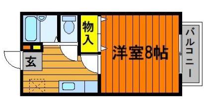 コーポ神正A棟(1K/1階)の間取り写真
