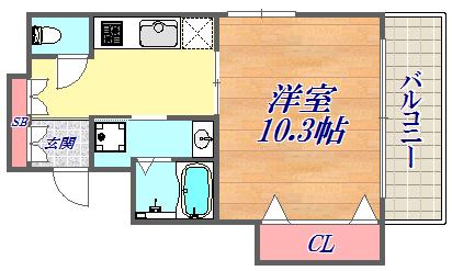 エスティ・ロアール神戸西(1K/6階)の間取り写真