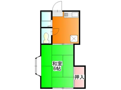 田代ハイツ(1K/2階)の間取り写真