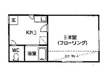 ヴィエンテ馬場山(1K/2階)の間取り写真