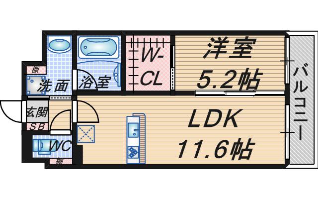 GRANDIR豊島(1LDK/1階)の間取り写真