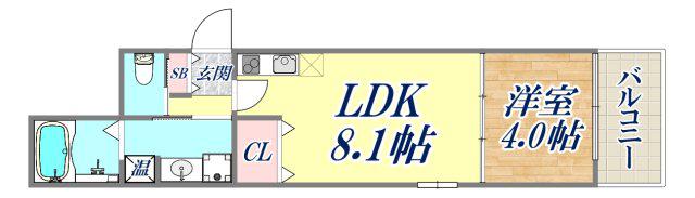 F ASECIA CANINA(1LDK/3階)の間取り写真
