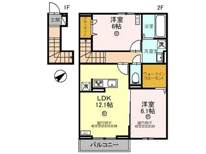 LE LIAN(2LDK/2階)の間取り写真