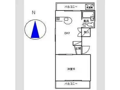 オクトヒルズ(1DK/5階)の間取り写真
