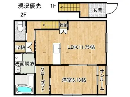 古志原5丁目アパート(1LDK/2階)の間取り写真