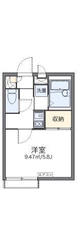 レオパレスピアーチェ(1K/2階)の間取り写真