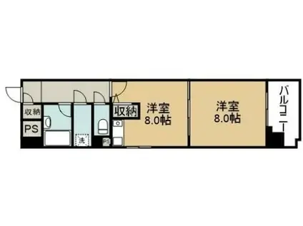 ライオンズマンション倉敷松島(1DK/6階)の間取り写真