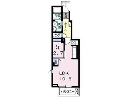 シャムロック春日I(1LDK/1階)の間取り写真