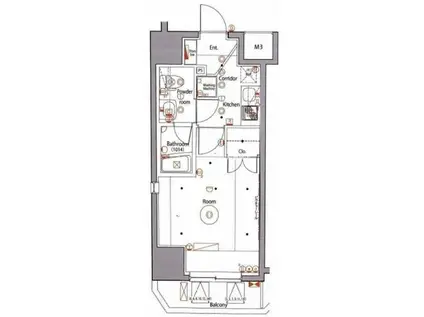 セジョリ上野(1K/14階)の間取り写真
