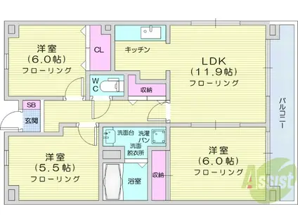 アルフォートシティ(3LDK/4階)の間取り写真