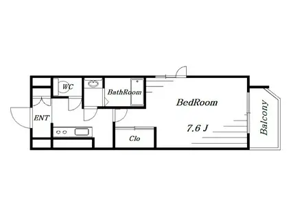 MOCXION稲毛小仲台(1K/1階)の間取り写真