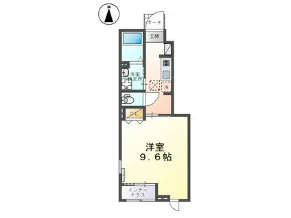 カルぺ・ディエム(1K/1階)の間取り写真