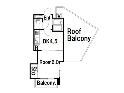 アーバンヒルズ長崎(1DK/4階)の間取り写真
