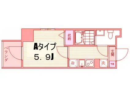 ザ・プレシャス武蔵小杉(1K/5階)の間取り写真