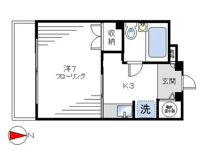 廣瀬コーポ(1K/1階)の間取り写真