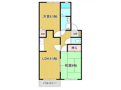 エイブル(2LDK/1階)の間取り写真