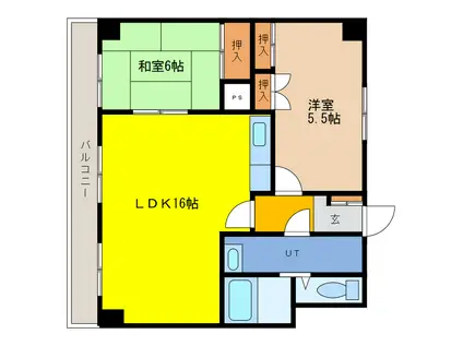 FLORAL T・S(2LDK/6階)の間取り写真