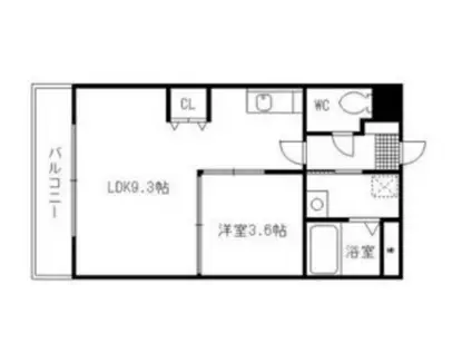 姪浜シルキーI(1LDK/5階)の間取り写真