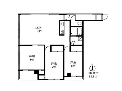 アーバンスペース(3LDK/5階)の間取り写真