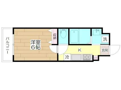 GLORIOUS F.K(1K/4階)の間取り写真