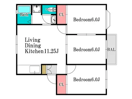 リトルベアー(3LDK/2階)の間取り写真