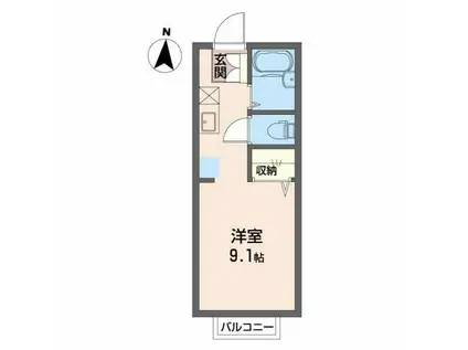 グランシード権現(ワンルーム/2階)の間取り写真