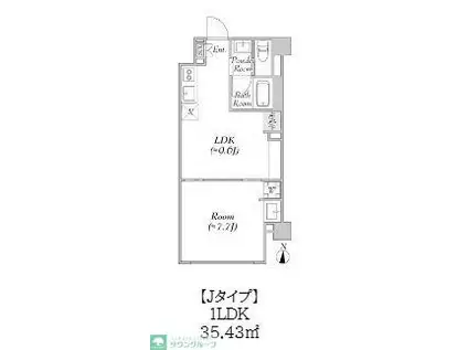 ルミーク北千住(1LDK/1階)の間取り写真