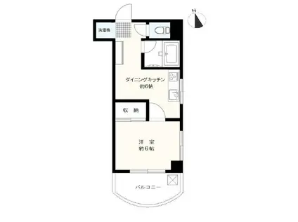 王禅寺イースト(1DK/3階)の間取り写真