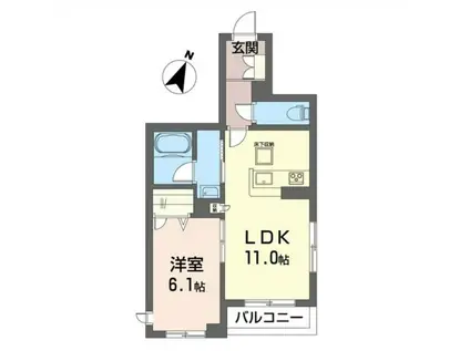 グラン ティエラ(1LDK/1階)の間取り写真