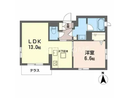 シャーメゾン ソレイユ(1LDK/1階)の間取り写真