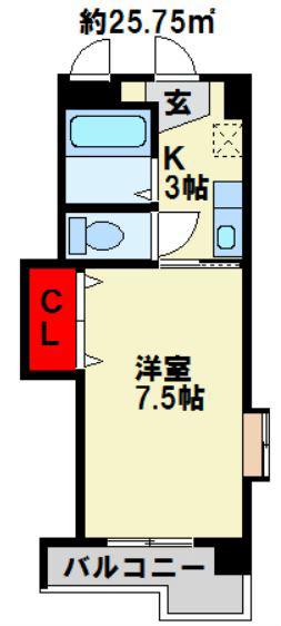 アビタシオン柳町(1K/5階)の間取り写真