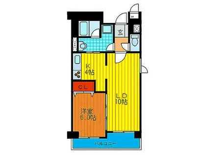 パレスフォー塚本II(1LDK/1階)の間取り写真