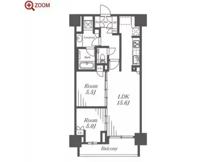 プラウドタワー名駅南(2LDK/5階)の間取り写真