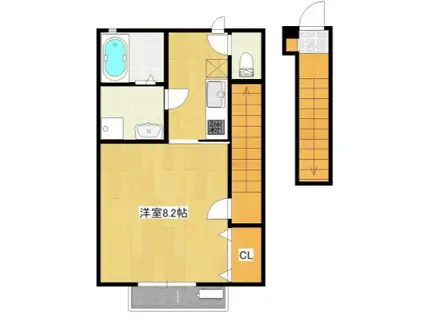 CERISIER(1K/2階)の間取り写真