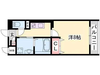 クローバー英賀保駅前(1K/5階)の間取り写真