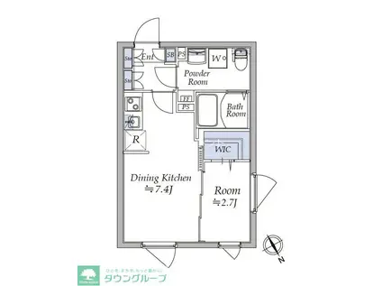 アトリオフラッツ馬込(1DK/4階)の間取り写真